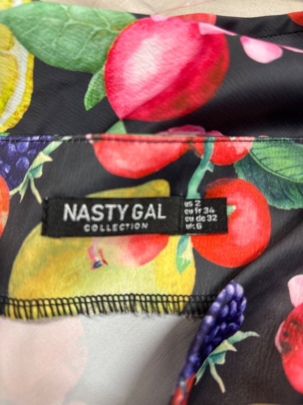 Nasty Gal Collection Novelty Fruit Print Mini Skirt 2 Bright Colorful Coquette - Picture 3 of 4